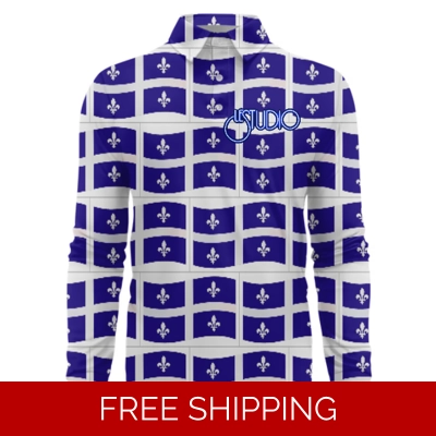 Le Studio Quebec Flag  Custom 3D Long-Sleeved Polo Shirt
